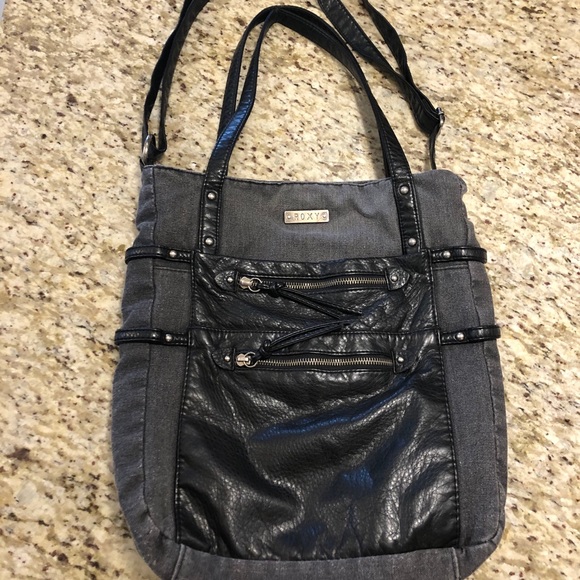 Roxy black vegan leather shoulder/ crossbody bag